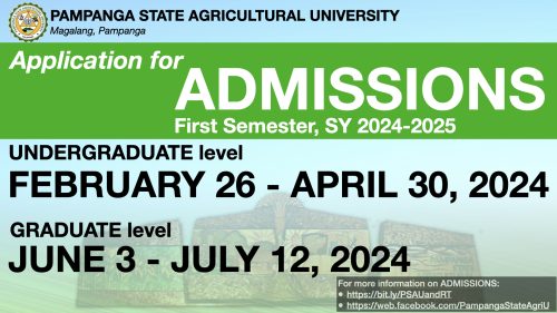Applications for Admissions for the First Semester, SY 2024-2025