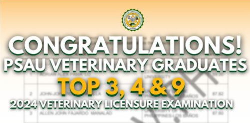 PSAU Veterinary Board Topnotchers!