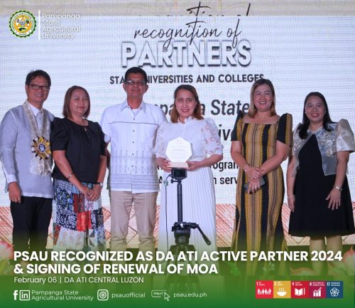 PSAU RECOGNIZE AS DA ATI ACTIVE PARTNERSHIP 2024 AND SIGNING OF RENEWAL OF MOA
