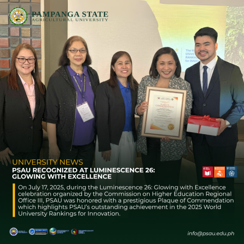 Pampanga State Agricultural University Recognized at Luminescence 26: Glowing with Excellence