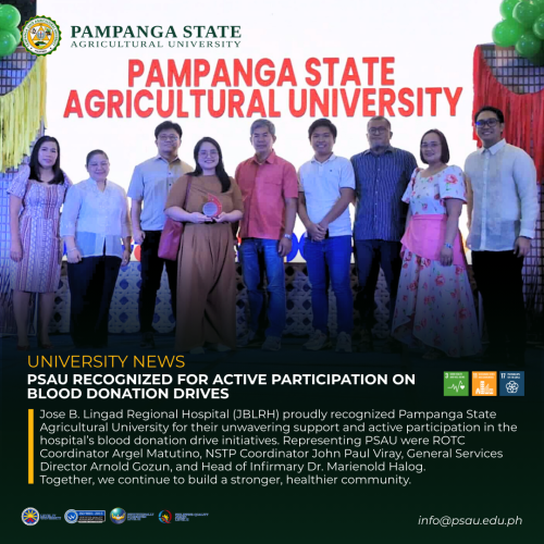 PSAU recognized for active participation on blood donation drives